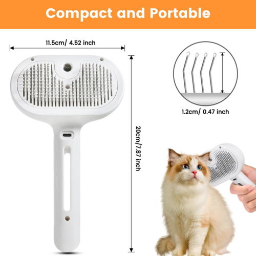 Reusable Electric Pet Cleaning Comb – Steamy Spray & Massage Brush with Water Tank