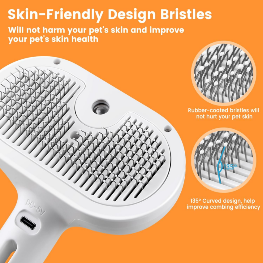 Reusable Electric Pet Cleaning Comb – Steamy Spray & Massage Brush with Water Tank