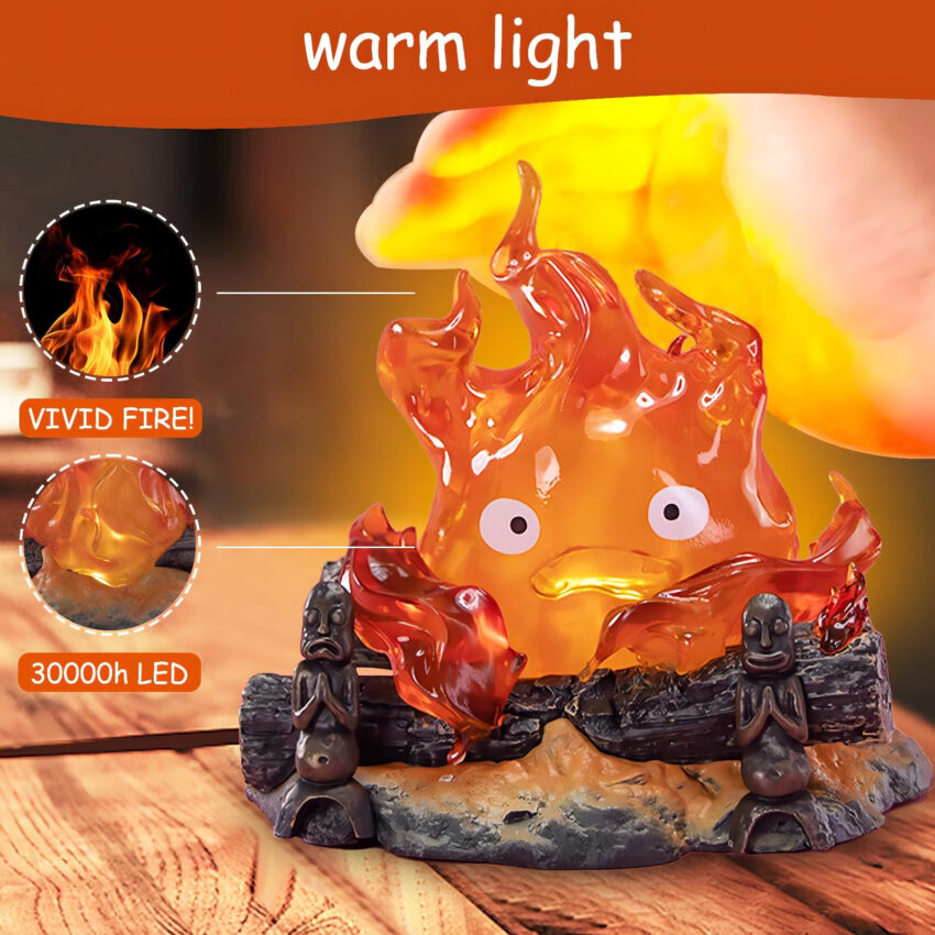 Calcifer Lamp, Flickering Light That Lights up Your Room,Perfect for Decoration and Camping