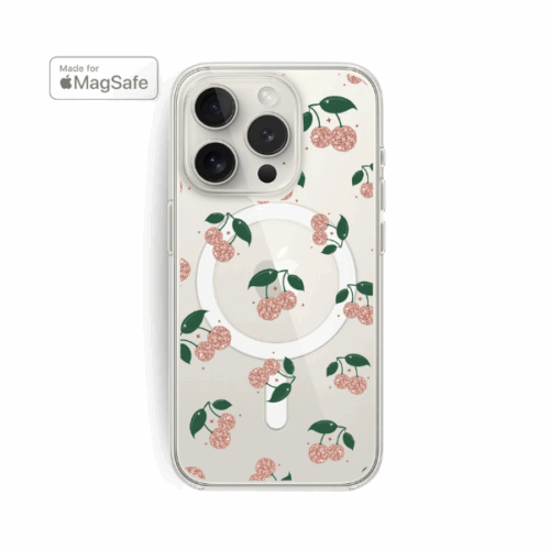 Disco Cherries Clear MagSafe iPhone Case