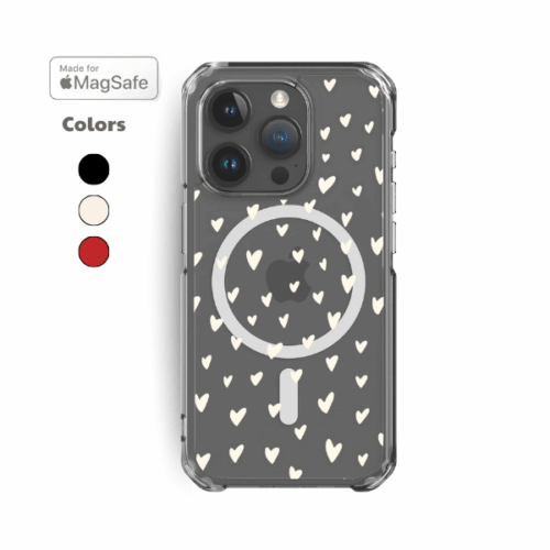 Hearts Clear MagSafe iPhone Case