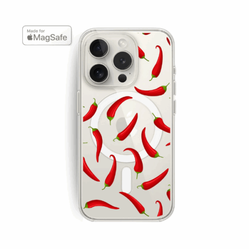 Chilli Peppers Clear MagSafe iPhone Case