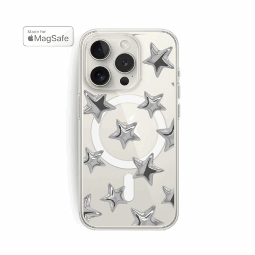 3D Stars Clear MagSafe iPhone Case
