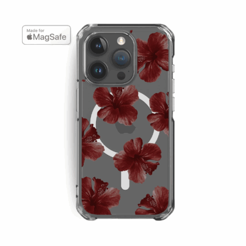Hibiscus Clear MagSafe iPhone Case