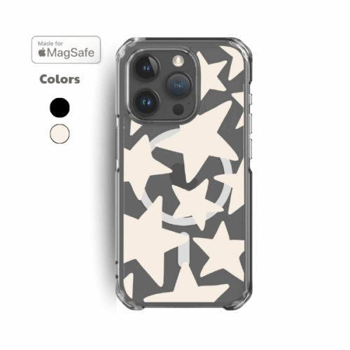 Wonky Stars Clear MagSafe iPhone Case