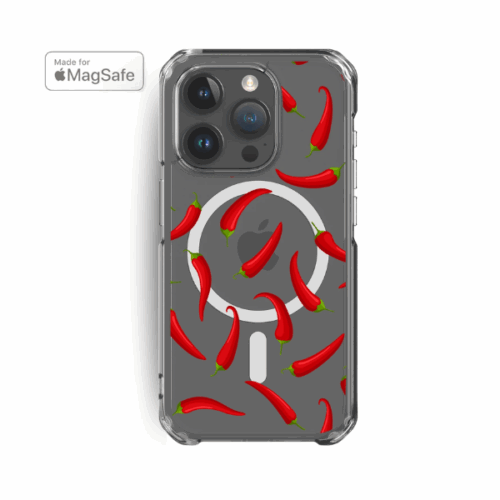 Chilli Peppers Clear MagSafe iPhone Case