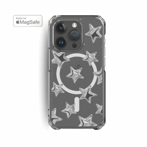 3D Stars Clear MagSafe iPhone Case