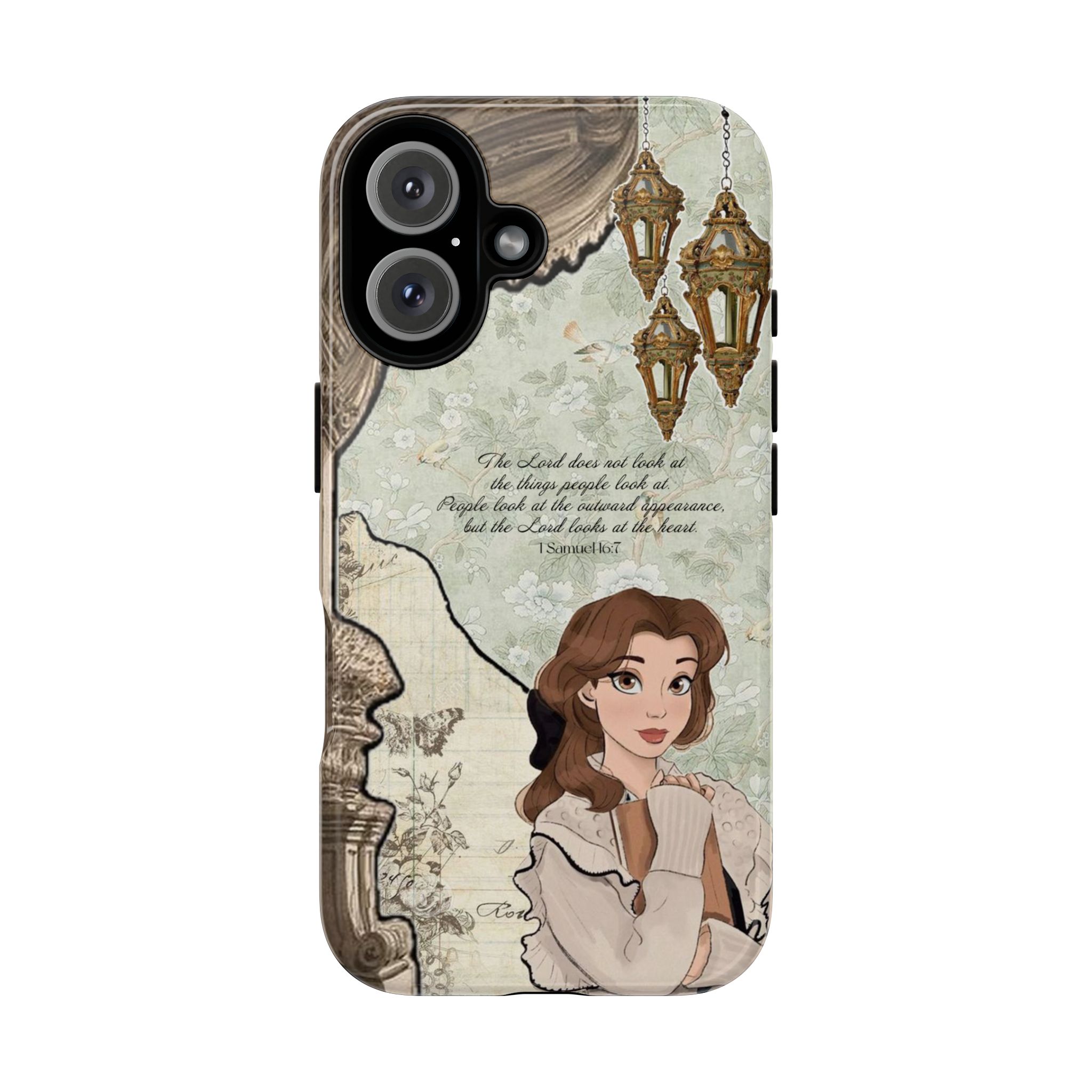 Belle Phone Case – 1 Samuel 16:7 Bible Verse Princess Phone Cover Belle Phone Case – 1 Samuel 16:7 Bible Verse Princess Phone Cover