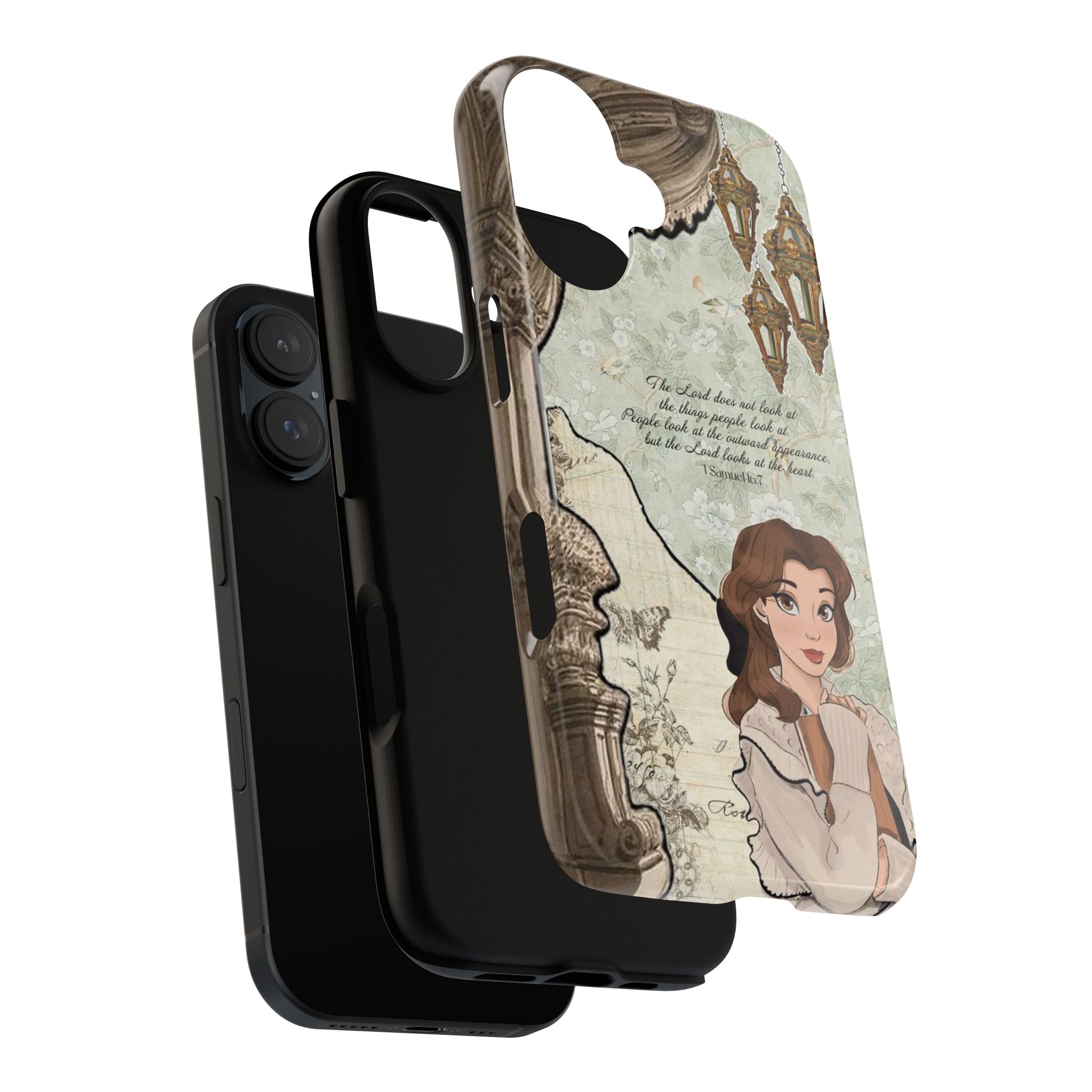 Belle Phone Case – 1 Samuel 16:7 Bible Verse Princess Phone Cover Belle Phone Case – 1 Samuel 16:7 Bible Verse Princess Phone Cover