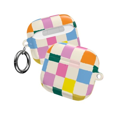 Colorful Block Check AirPod Case