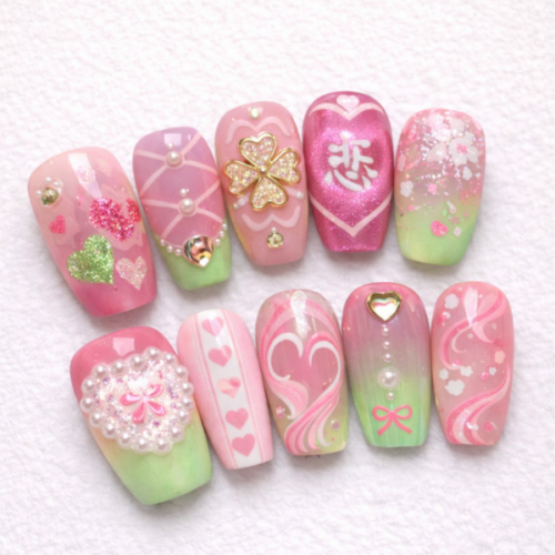 Mitsuri Kanroji Demon Slayer Press On Nails