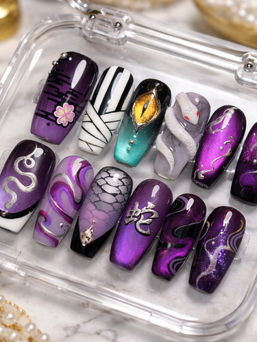 Obanai Iguro Demon Slayer Press On Nails