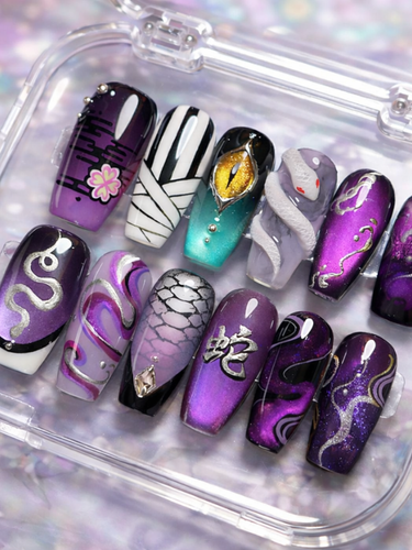 Obanai Iguro Demon Slayer Press On Nails
