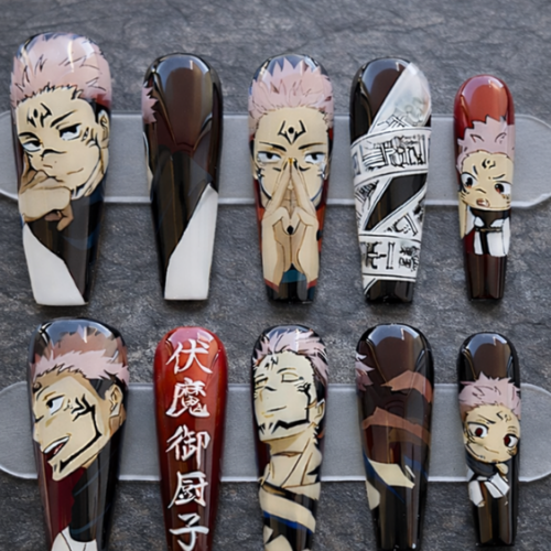 Ryomen Sukuna Jujutsu Kaisen Press On Nails