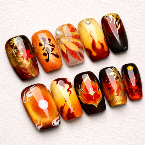 Kyojuro Rengoku Demon Slayer Press On Nails