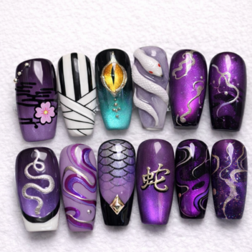 Obanai Iguro Demon Slayer Press On Nails