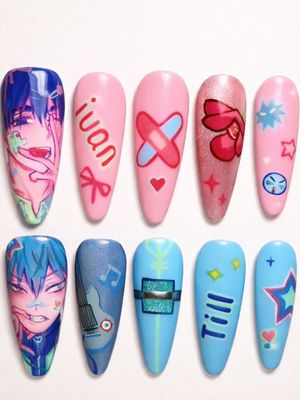 Ivan và Till  Alien Stage Press On Nails