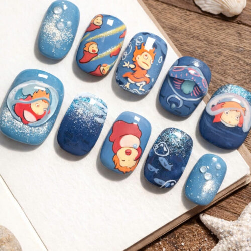 Ponyo on the Cliff by the Sea Press on Nails Ponyo on the Cliff by the Sea Press on Nails