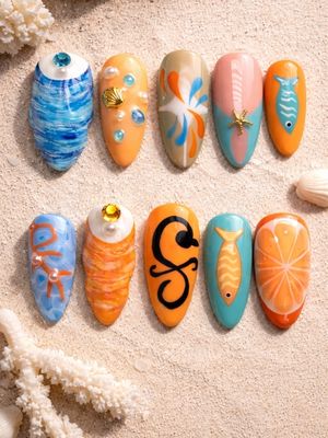 One Piece Nami Press On Nails One Piece Nami Press On Nails