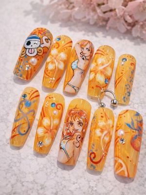 One Piece Nami Press On Nails (Ver 3)