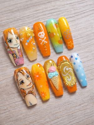 One Piece Nami Press On Nails (Ver 4)