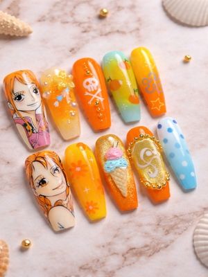 One Piece Nami Press On Nails (Ver 4)