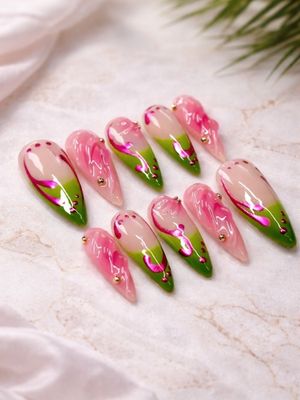 Demon Slayer Mitsuri Kanroji Press On Nails (Ver 5)