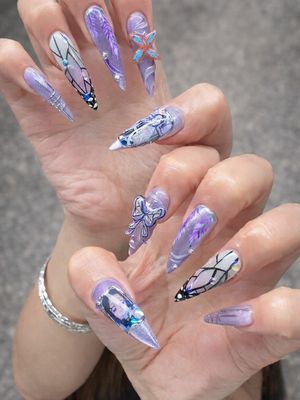 Demon Slayer Shinobu Kochou Press On Nails (Ver 2)
