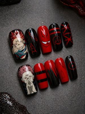 Jujutsu Kaisen Sukuna Ryomen Press On Nails (Ver 2)