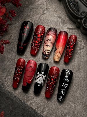 Jujutsu Kaisen Sukuna Ryomen Press On Nails (Ver 3)