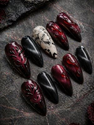 Jujutsu Kaisen Sukuna Ryomen Press On Nails (Ver 4)