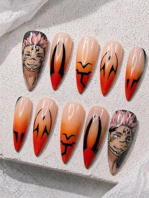 Jujutsu Kaisen Sukuna Ryomen Press On Nails (Ver 5)