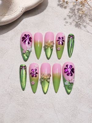 Demon Slayer Mitsuri Kanroji Press On Nails (Ver 4)