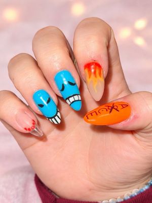One Piece Portgas D. Ace Press On Nails (Ver 7)