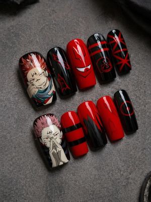 Jujutsu Kaisen Sukuna Ryomen Press On Nails (Ver 2)