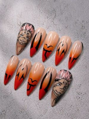Jujutsu Kaisen Sukuna Ryomen Press On Nails (Ver 5)