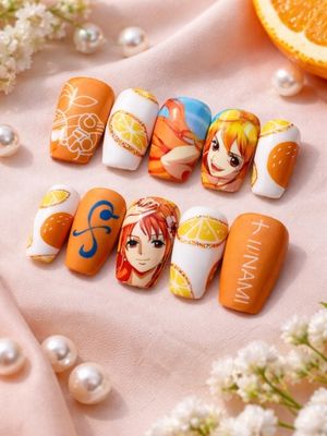 One Piece Nami Press On Nails (Ver 6) One Piece Nami Press On Nails (Ver 6)