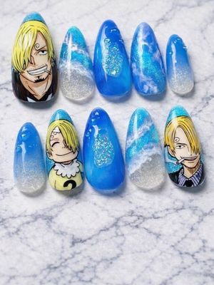 One Piece Vinsmoke Sanji Press On Nails