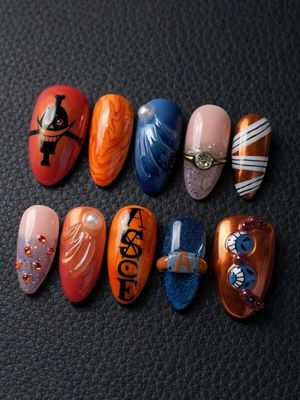 One Piece Portgas D. Ace Press On Nails (Ver 6)
