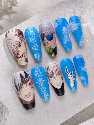 Jujutsu Kaisen Gojo Satoru Press On Nails (Ver 2)