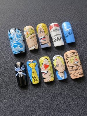 One Piece Vinsmoke Sanji Press On Nails (Ver 3)