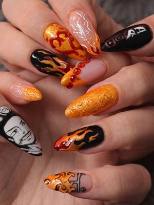 One Piece Portgas D. Ace Press On Nails (Ver 2)