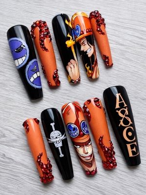 One Piece Portgas D. Ace Press On Nails (Ver 5)