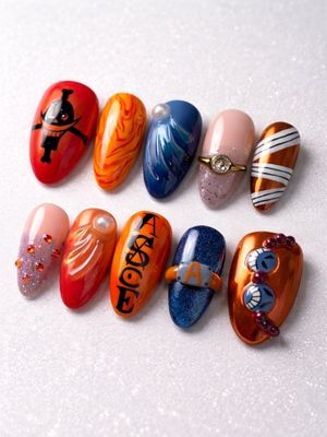 One Piece Portgas D. Ace Press On Nails (Ver 6)