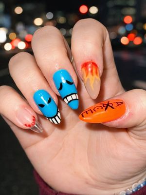 One Piece Portgas D. Ace Press On Nails (Ver 7) One Piece Portgas D. Ace Press On Nails (Ver 7)